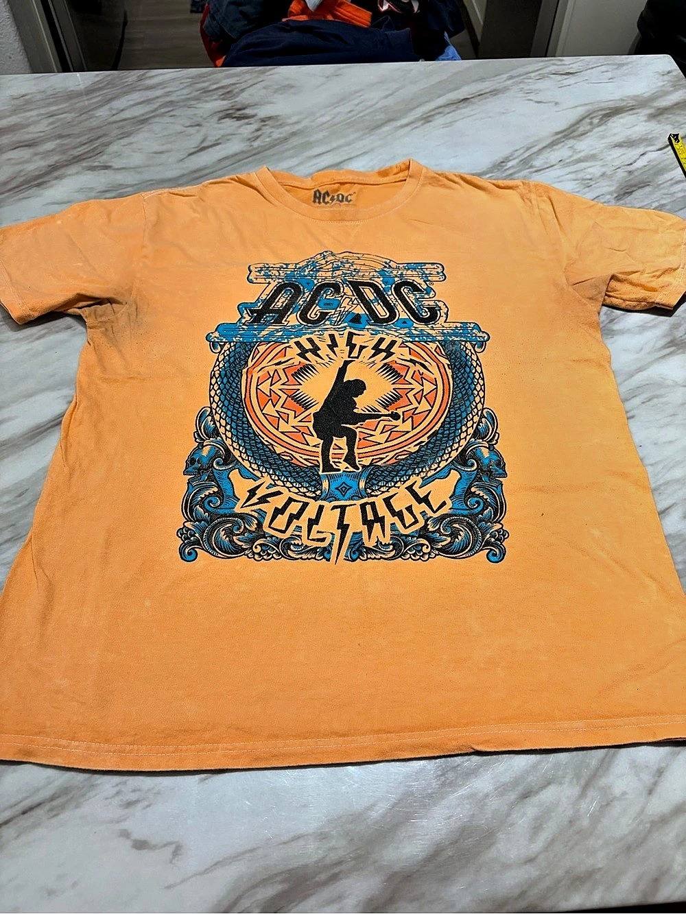 AC/DC Graphic Short Sleeve Tee in Orange